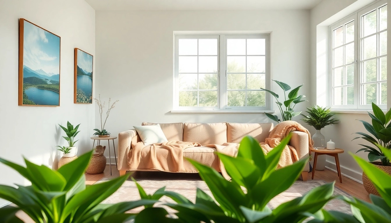 Promote mental health awareness in a serene therapy room designed for relaxation.