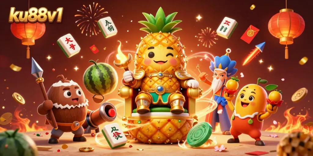 Engage in thrilling gameplay at ku88v1 with our dynamic online casino scene featuring vibrant characters and elements.
