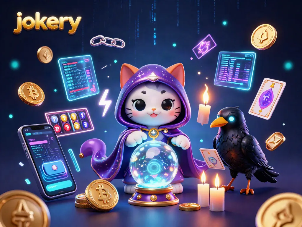 Engage with jokery's thrilling online casino experience featuring mystical characters and vibrant crypto elements.