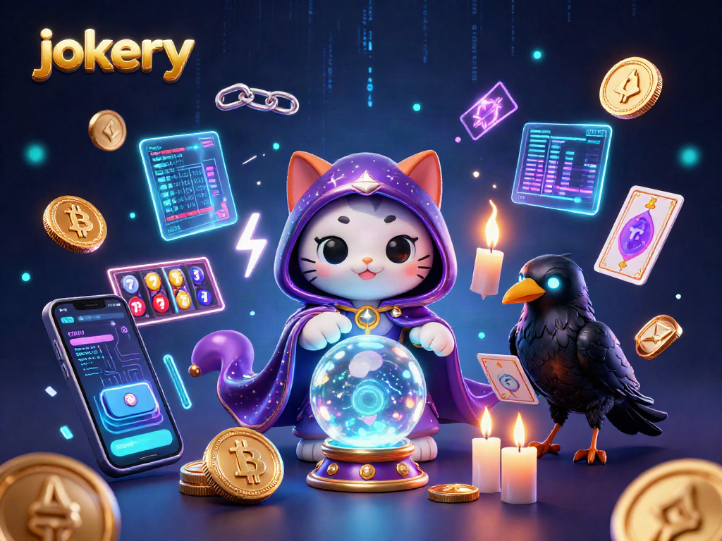 Engage with jokery's thrilling online casino experience featuring mystical characters and vibrant crypto elements.