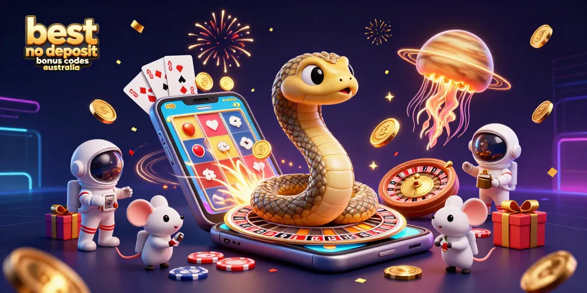 Experience thrilling action with the best no deposit bonus codes Australia in a vibrant 3D casino scene.