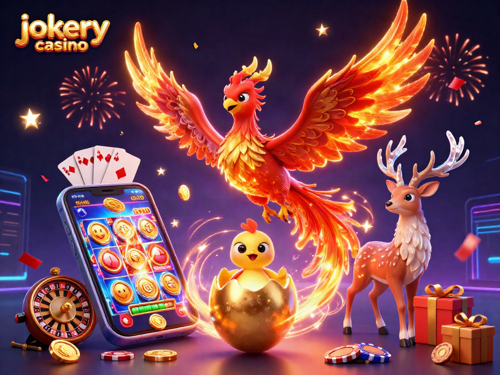 Play at jokery casino with vibrant scenes of immersive games and dynamic action.