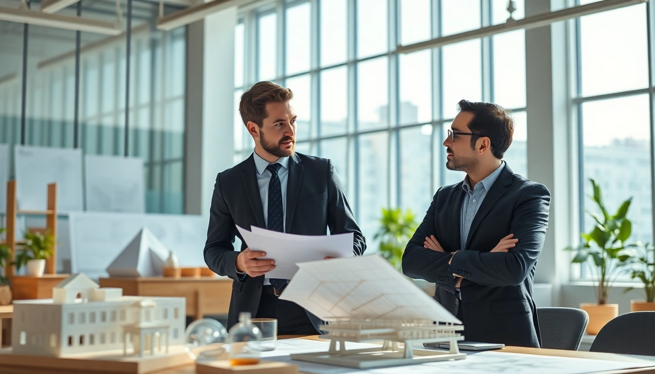 Headhunter Ingenieure im Gespräch mit einem Ingenieur in einem modernen Büro.