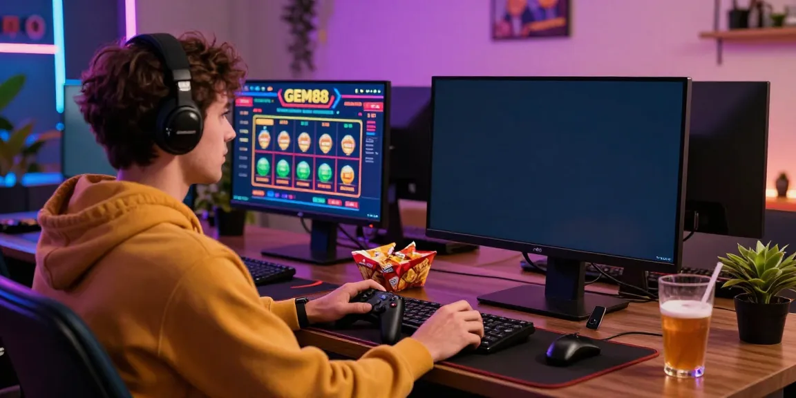 Engaging gaming atmosphere at GEM88 featuring a player immersed in online casino gameplay.