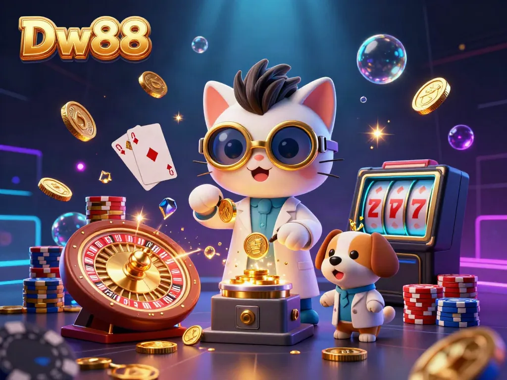 Experience the thrill of winning at Dw88's online casino with vibrant games and golden treasures.