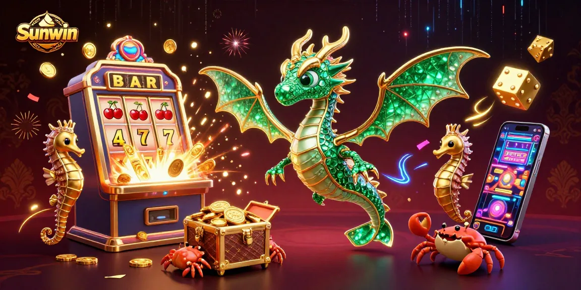 Experience thrilling wins with Sunwin's colorful casino adventures featuring vibrant slot machines and magical sea creatures.