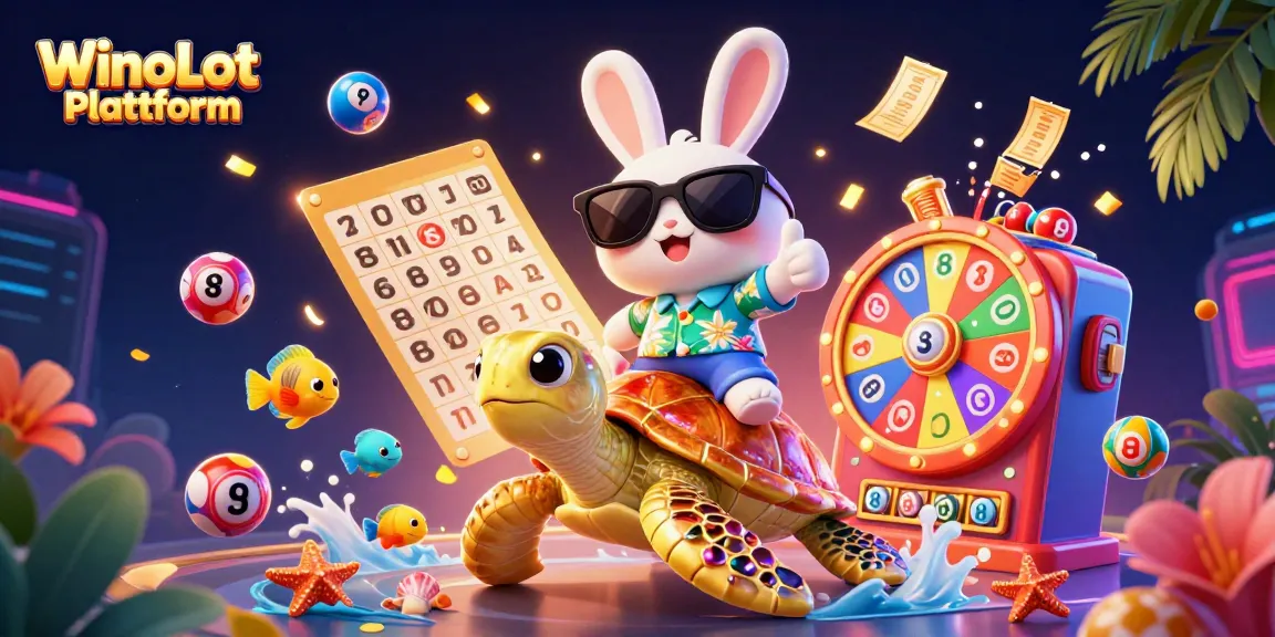 Die WinoLot Plattform bietet spannende Gewinnerlebnisse mit bunten Lotto-Elementen rund um einen glücklichen Hasen.