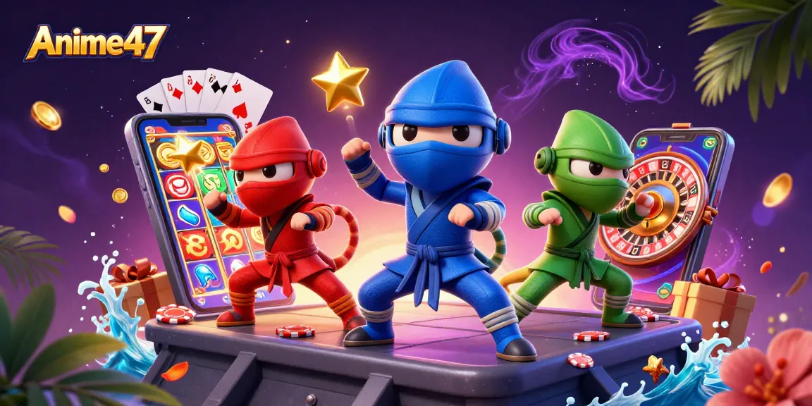 Play thrilling slots at Anime47 with vibrant cartoon chameleons and exciting game elements.