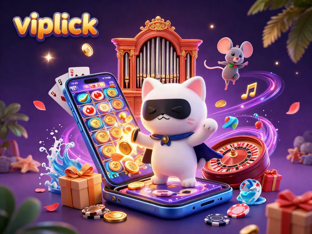 Win big with Vipluck Casino's vibrant gaming scene featuring captivating characters.